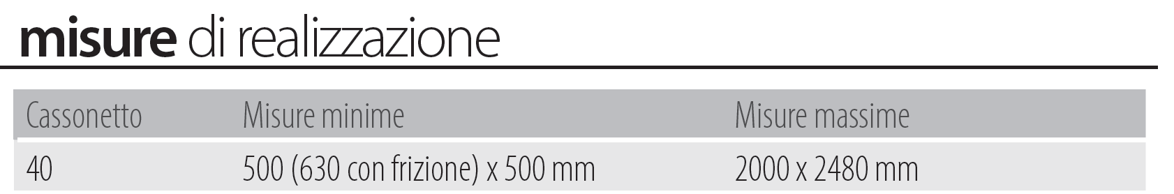 Misure realizzazione revolux